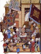 Shaykh Muhammad Joseph,Haloed in his tajalli,at his wedding feast china oil painting artist